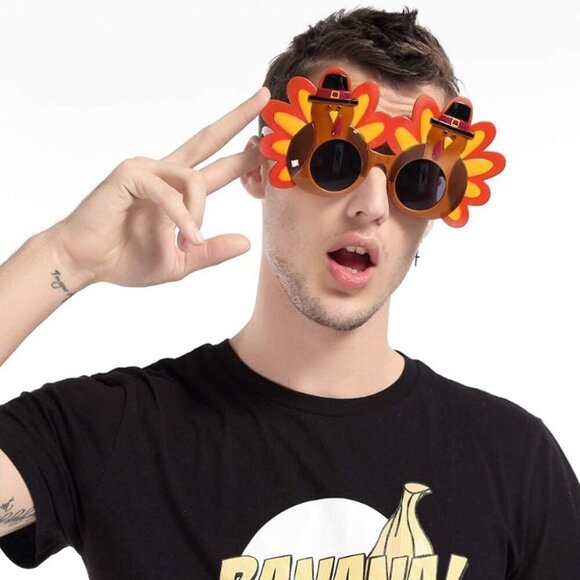 Thanksgiving Turkey Sunglasses Props 2 Pack Cartoon Eyeglasses Party Favors